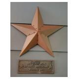 Cast iron 1897 nothing happened plaque and barn