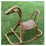 Wicker horse rocker