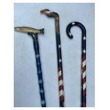 3 painted canes - 2
Patriotic, 1 fish