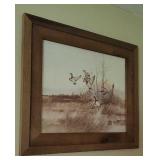 Duck print in barn board frame