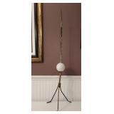 Lightning round with white glass ball