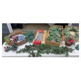 Big box lot Christmas decorations/garlands,