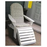 Adirondack style chair w/stool