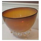Stunning Signed 14½" art glass bowl - heavy