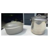 2 piece cookware - 1 aluminum (with chip on lid)