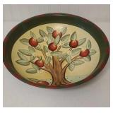 14½" painted wooden bowl - apple tree