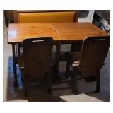 Ponderosa steak house tables, chairs, bench.