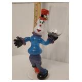 Signed Corning Museum of Glass clown wine glass