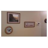 2 duck collector plates and 2 prints