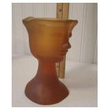 Art glass figural goblet