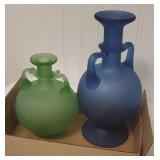 2 signed art glass vases - 1979 & 1982