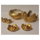 Box gold China swans, etc