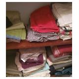 Contents - clean linens - tablecloths, towels,