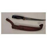 Normark filet knife Finland with leather sheath