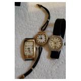 3 vintage watches - Waltham, etc...