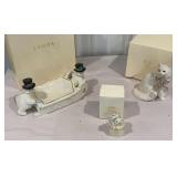 3 piece Lenox- 2 cats and snowmen