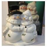 Snowman cookie jar with box