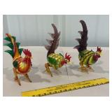 3 tiny Lenox roosters