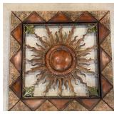Metal sun wall hanging approx 27"x27"