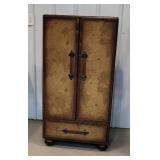 Map covered book case. 46"Tx24"Wx16"D