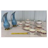 Box lot misc Staffordshire and G. Roche China