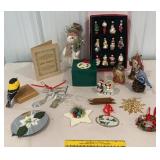 Box lot misc Christmas - Ornaments, snowman etc