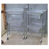 2x$ stainless rack s with pull out shelf