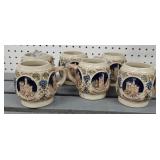 Set of 6 GERZ German mugs -