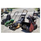 3 push mowers and snow blower needs work