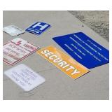 6 signs tin and plastic