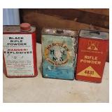 3 gun powder tins