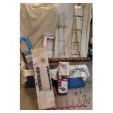 Gray tub coat hooks towel bars shoe rack