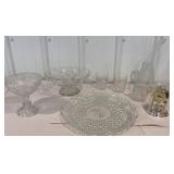 Box crystal serverware, decanter, clock etc