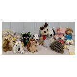 Box stuffed toys including thumper, cabbage patch