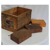 Cranberry box and cigar boxes