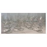 Lot of clear glass stemware, punch bowl etc