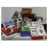 Christmas card lot with Mary and manger