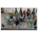 Green tub colored bottles, canning jars, medicine