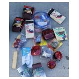 Misc. Lot of sand paper, hole saws, trailer