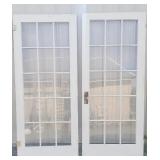 Brown and white French doors, each door is 36x82