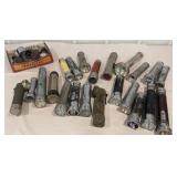 Box vintage flashlights and parts