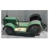 Early green tractor toy - with Firestone tires