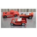 3 red cars - 2 nylint & tootsietoy vet