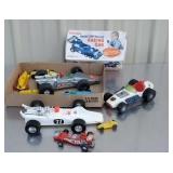 Box of race cars including radio controlled