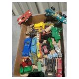 Box of interesting little toys - train, cars,