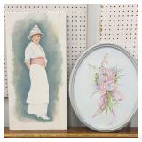 Louise Allen painting of a woman on wood and Mimi