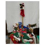 Christmas tub w/dripping icicle lights window