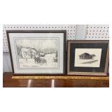 2 piece art - signed James print of Theo Price