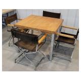 Cutting board top/chrome mid century table