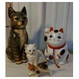 Box cat figurines - incl interesting Japanese
